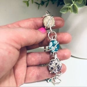 Viva Beads Handmade Paint Love Nature Silver Bracelet NWT